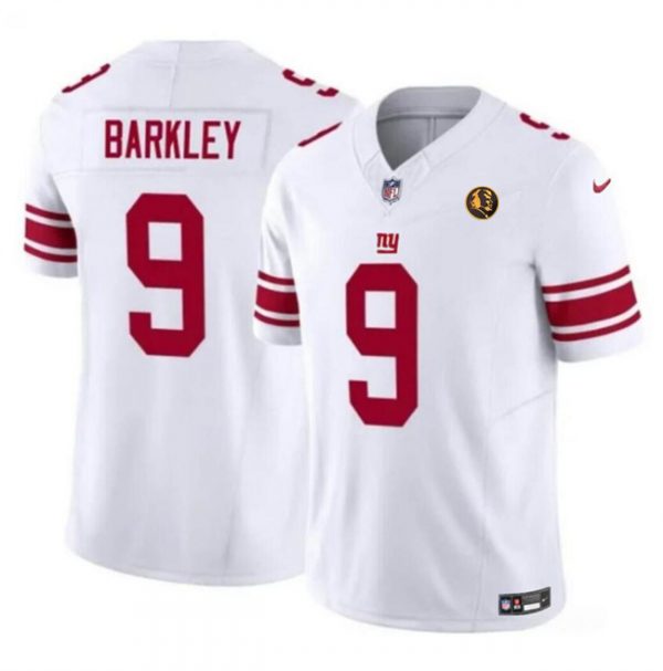 Men New York Giants #9 Matt Barkley White 2023 F.U.S.E. With John Madden Patch Vapor Limited Stitched Football Jersey