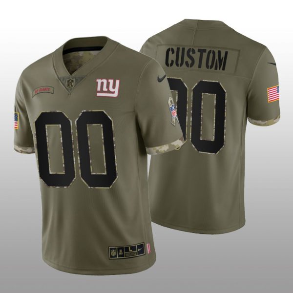 New York Giants ACTIVE PLAYER Custom Olive 2022 Salute To Service Limited Stitched Jersey