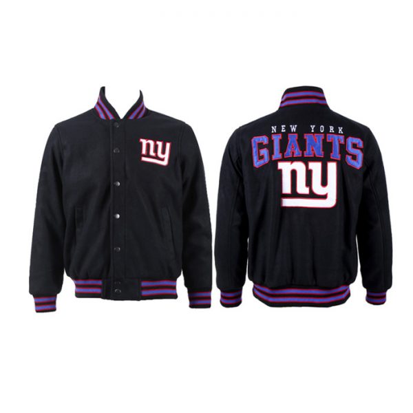 Men New York Giants Black Stitched Jacket
