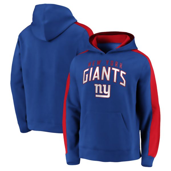 Men New York Giants Royal Game Time Arch Pullover Hoodie