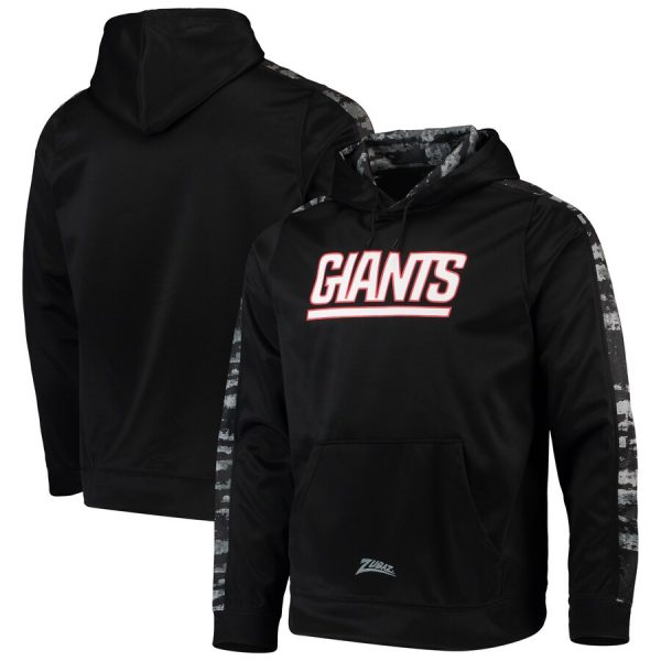 Men New York Giants Zubaz Black Tonal Oxide Pullover Hoodie