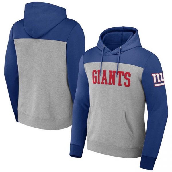 Men New York Giants x Darius Rucker Collection Powder Blue/Charcoal Colorblock Pullover Hoodie