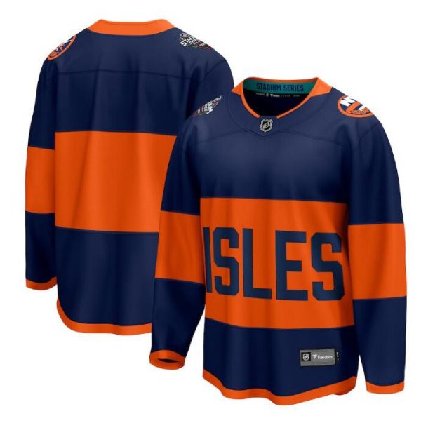 New York Islanders Custom Navy 2024 Stadium Series Breakaway Stitched Jersey