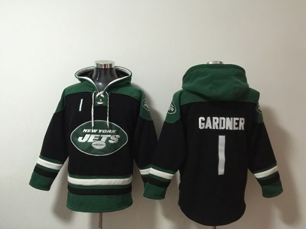 Men New York Jets #1 Ahmad Gardner Black Ageless Must-Have Lace-Up Pullover Hoodie