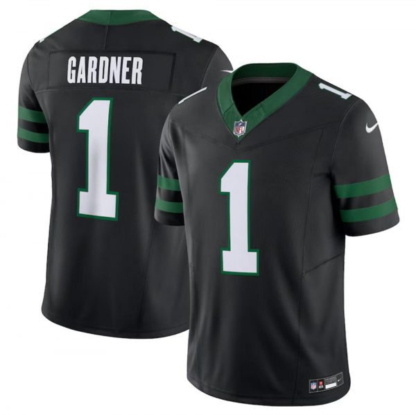 Men New York Jets #1 Ahmad Sauce Black 2024 F.U.S.E. Vapor Limited Stitched Jersey