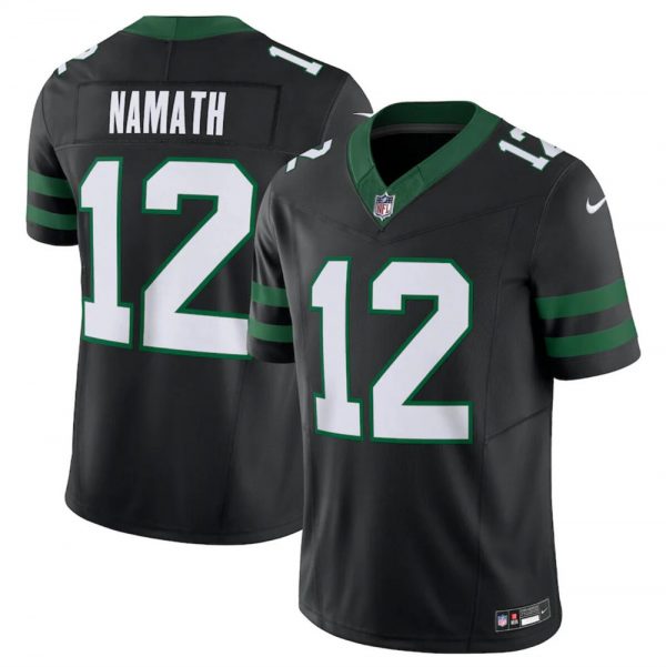 Men New York Jets #12 Joe Namath Black 2024 F.U.S.E. Vapor Limited Stitched Jersey
