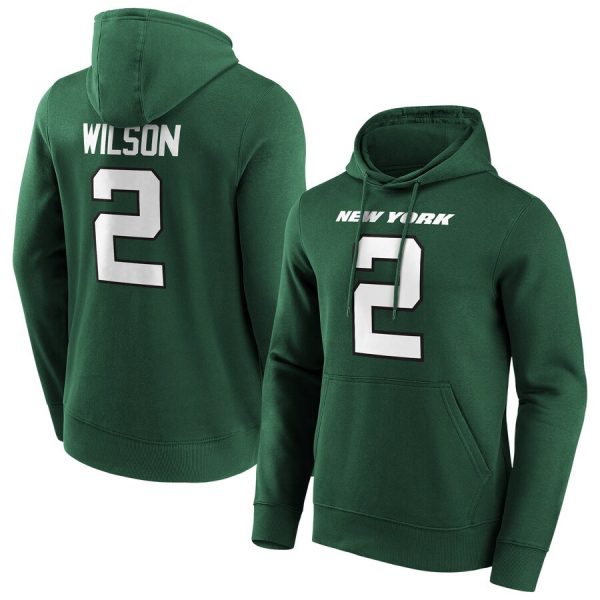 Men New York Jets #2 Zach Wilson Green Hoodie