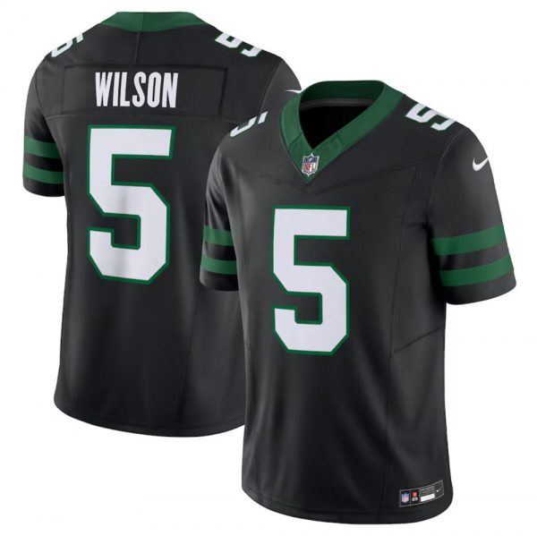 Men New York Jets #5 Garrett Wilson Black 2024 F.U.S.E. Vapor Limited Stitched Jersey
