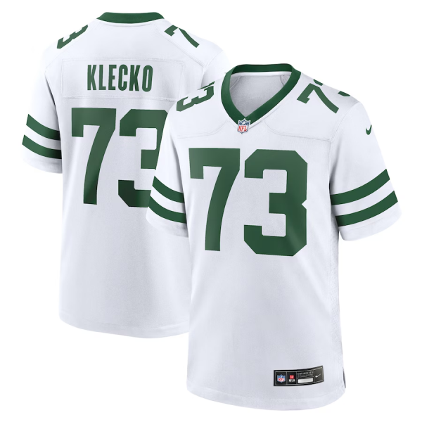 Men New York Jets #73 Joe Klecko White Throwback Player Stitched Game Jersey