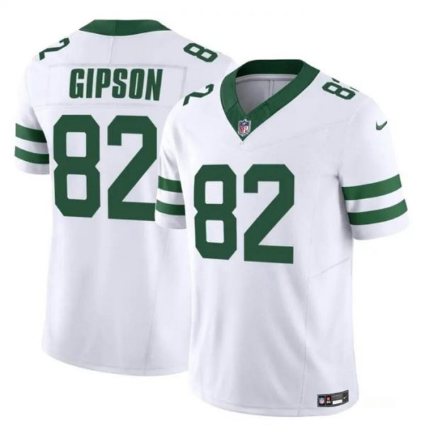 Men New York Jets #82 Xavier Gipson 2023 F.U.S.E. White Throwback Vapor Untouchable Limited Stitched Jersey