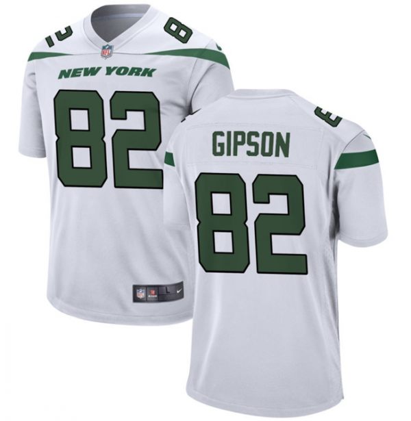 Men New York Jets #82 Xavier Gipson White Stitched Jersey