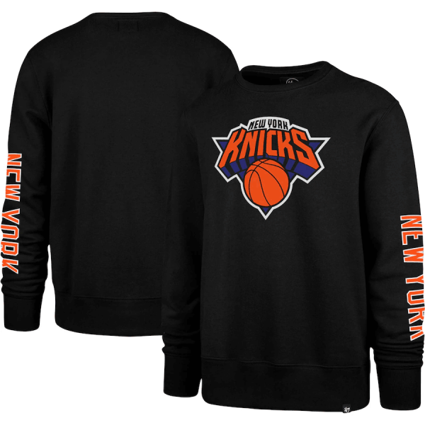 Men New York Knicks '47 Black 2022/23 City Edition Two-Peat Headline Pullover Sweatshirt