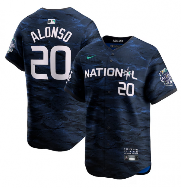 Men New York Mets #20 Pete Alonso Royal 2023 All-star Cool Base Stitched Baseball Jersey
