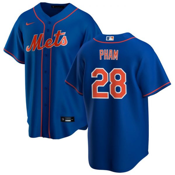 Men New York Mets #28 Tommy Pham Royal Cool Base Stitched Jersey