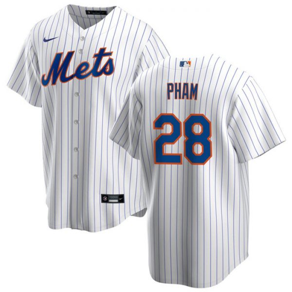 Men New York Mets #28 Tommy Pham White Cool Base Stitched Jersey