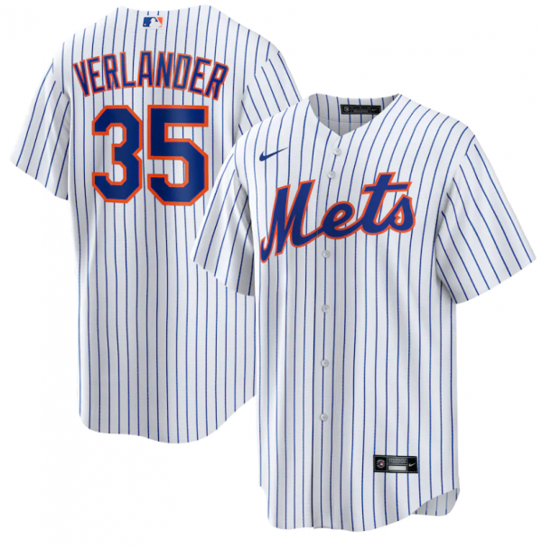 Men New York Mets #35 Justin Verlander White Cool Base Stitched Baseball Jersey