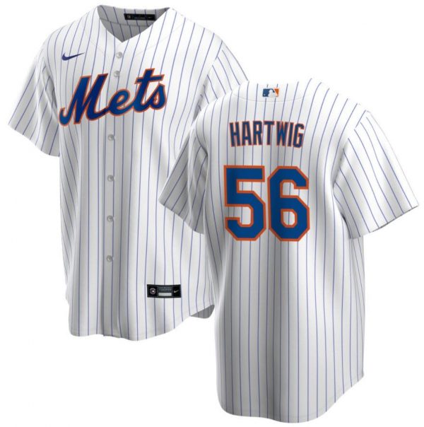 Men New York Mets #56 Grant Hartwig White Cool Base Stitched Baseball Jersey
