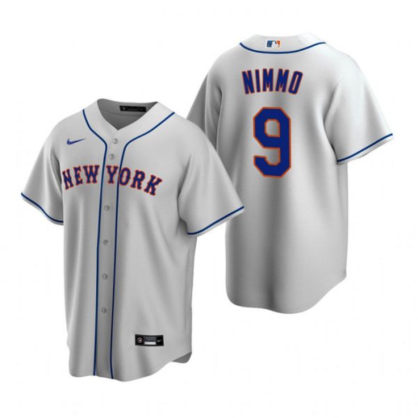 Men New York Mets #9 Brandon Nimmo Grey Cool Base Stitched Baseball Jersey
