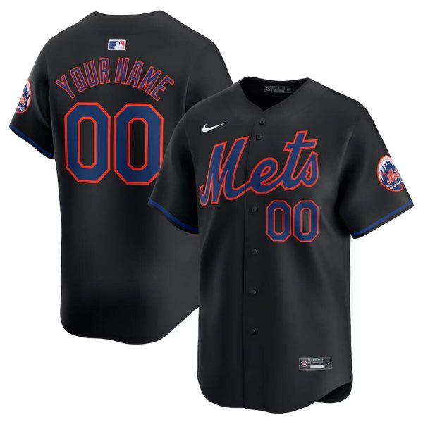 New York Mets Active Player Custom Black 2024 Alternate Limited Stitched Baseball Jersey