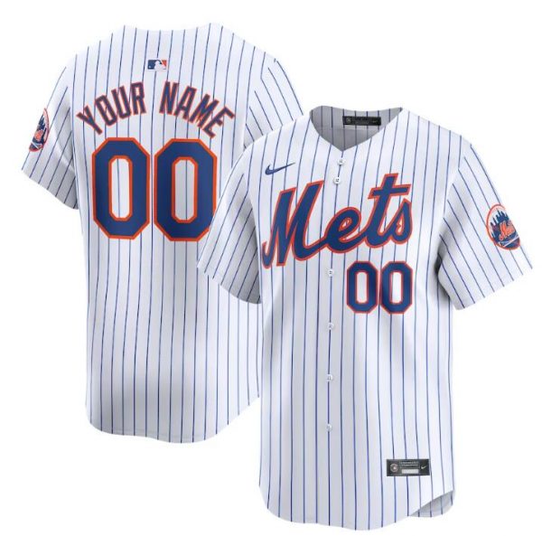 New York Mets Active Player Custom White 2024 Home Limited Stitched Baseball Jersey