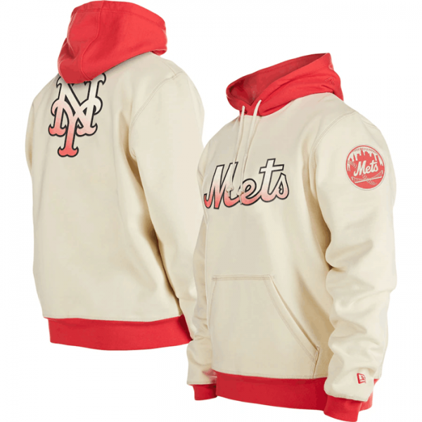 Men New York Mets White Color Pack Team Front & Back Pullover Hoodie
