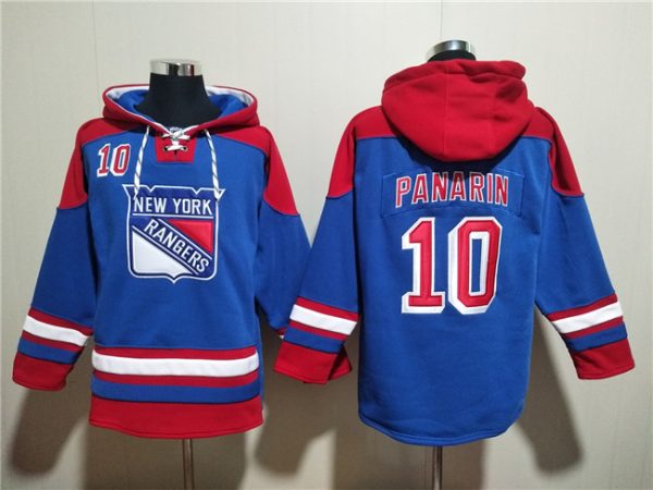Men New York Rangers #10 Artemi Panarin Blue Ageless Must-Have Lace-Up Pullover Hoodie