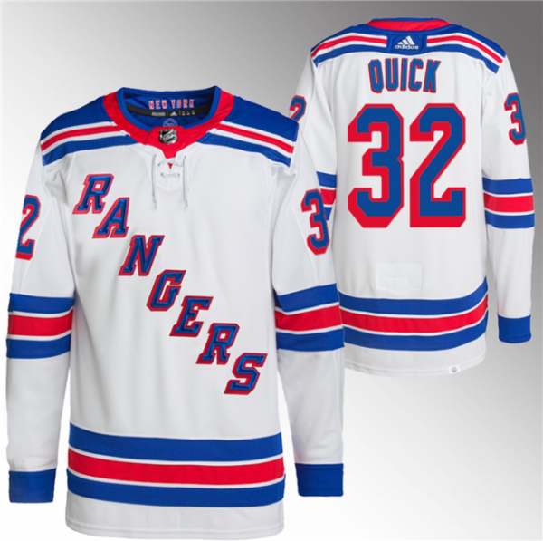 Men New York Rangers #32 Jonathan Quick White Stitched Jersey