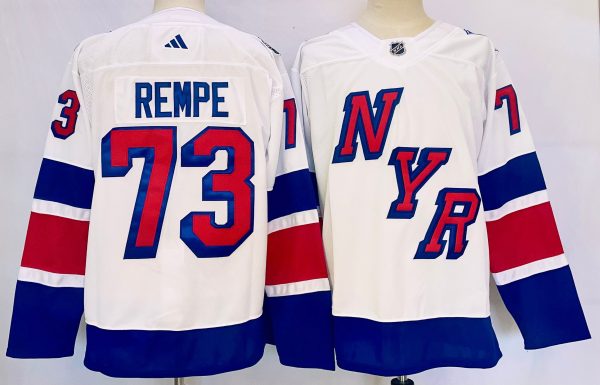Men New York Rangers #73 Matt Rempe White 2023-2024 Stadium Series Stitched Jersey