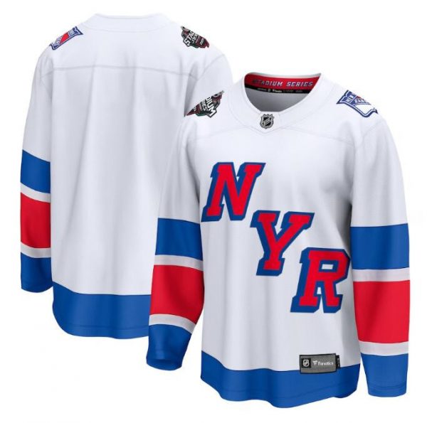 New York Rangers Custom White 2024 Stadium Series Breakaway Stitched Jersey