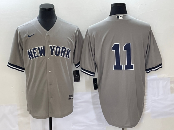 Men New York Yankees #11 Anthony Volpe Gray Cool Base Stitched Baseball Jersey
