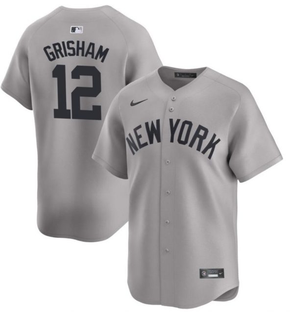 Men New York Yankees #12 Trent Grisham Gray 2024 Away Limited Cool Base Stitched Baseball Jersey