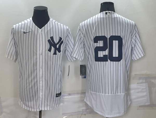 Men New York Yankees #20 Jorge Posada White Flex Base Stitched Baseball Jersey
