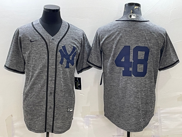 Men New York Yankees #48 Anthony Rizzo Grey Stitched Jersey