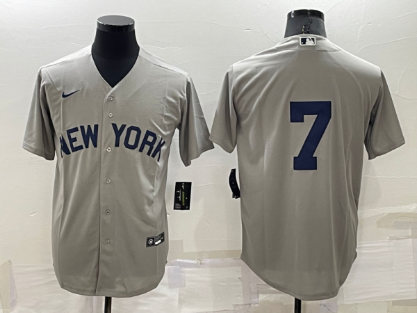 Men New York Yankees #7 Mickey Mantle Grey Field of Dreams Cool Base Stitched Baseball Jersey