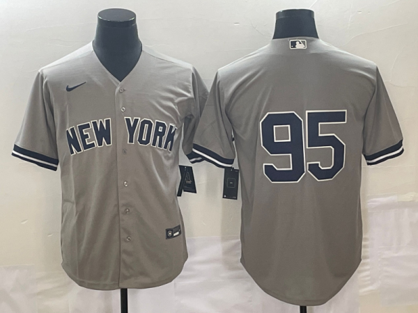 Men New York Yankees #95 Oswaldo Cabrera Gray Cool Base Stitched Jersey