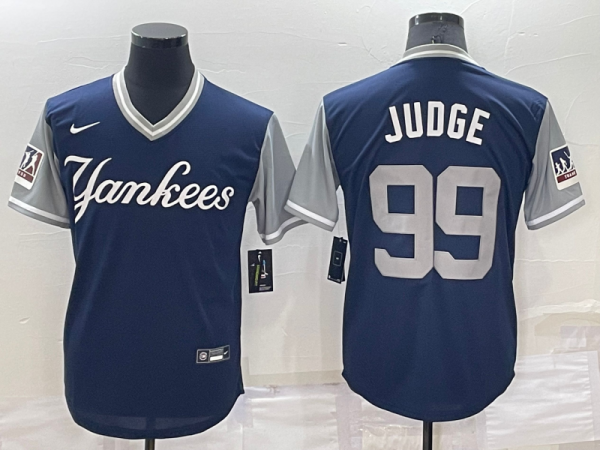 Men New York Yankees #99 Aaron Judge Navy Stitched Baseball Jersey