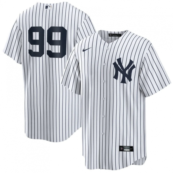 Men New York Yankees #99 Aaron Judge White Cool Base Stitched Baseball Jersey