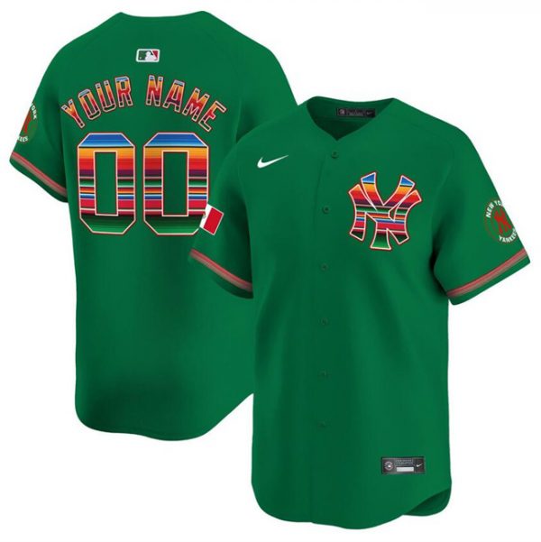 New York Yankees Customized Green Mexico Vapor Premier Limited Stitched Baseball Jersey