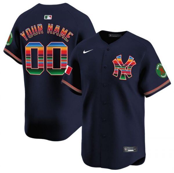 New York Yankees Customized Navy Mexico Vapor Premier Limited Stitched Baseball Jersey