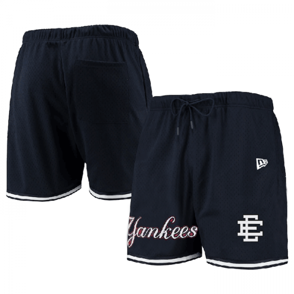 Men New York Yankees Navy Mesh Shorts 001
