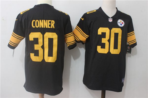 Men Nike Pittsburgh Steelers #30 James Conner Black Stitched NFL Limited Rush Jersey