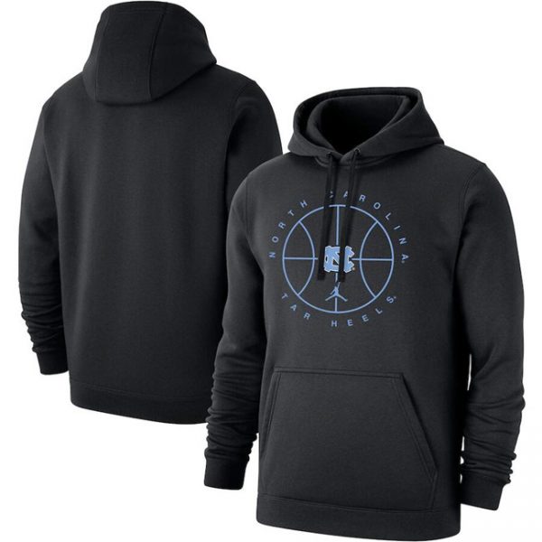 Men North Carolina Tar Heels Black Basketball Icon Club Fleece Pullover Hoodie