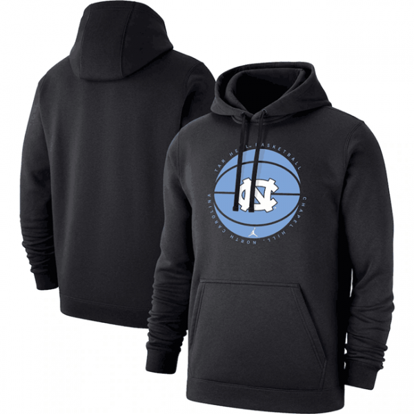 Men North Carolina Tar Heels Black Basketball Pullover Hoodie