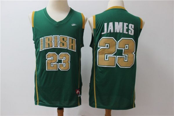 Men Notre Dame Fighting Irish #23 Lebron James Green Limited Stitched Jersey