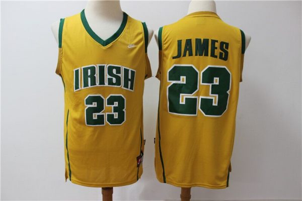 Men Notre Dame Fighting Irish #23 Lebron James Yellow Limited Stitched Jersey