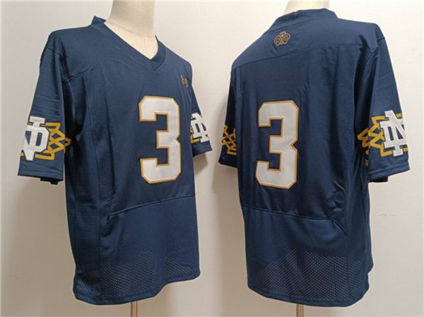 Men Notre Dame Fighting Irish #3 Joe Montana Navy Limited Stitched Jersey