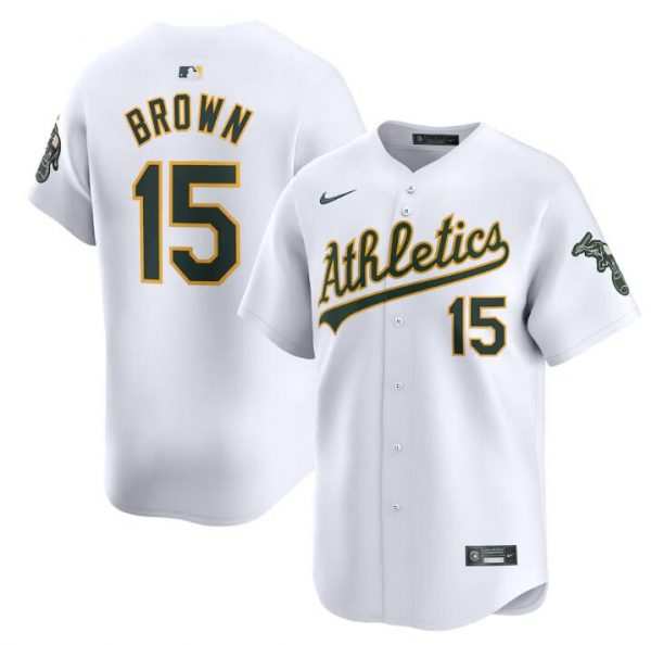 Men Oakland Athletics #15 Seth Brown White Home Limited Stitched Jersey