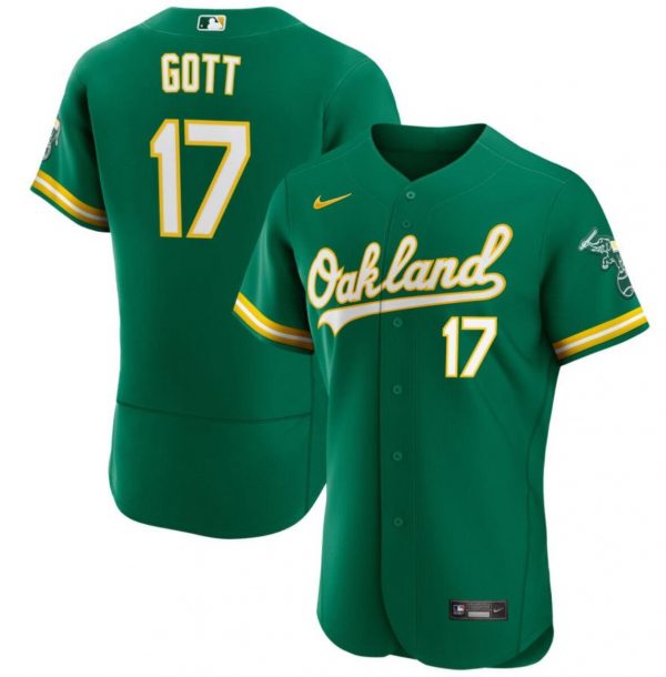 Men Oakland Athletics #17 Trevor Gott Green Flex Base Stitched Jersey