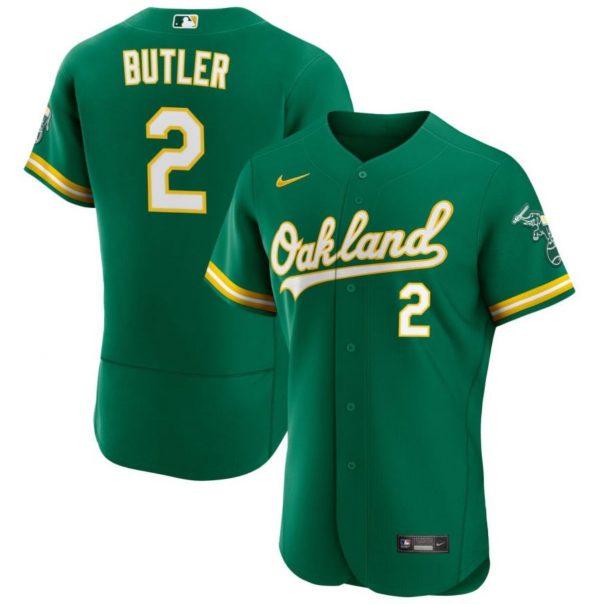 Men Oakland Athletics #2 Lawrence Butler Green Flex Base Stitched Jersey