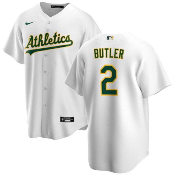 Men Oakland Athletics #2 Lawrence Butler White Cool Base Stitched Jersey